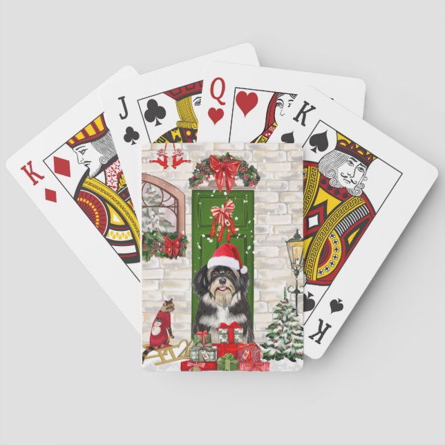 Jeu De Cartes Noël de chien Havanais (dos)