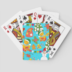 Jeu De Cartes Noël de l'ours en peluche : Motif amical pour les