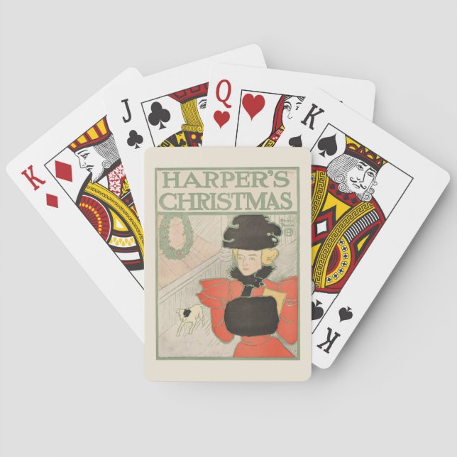 Jeu De Cartes Noël de vintage Harper 1896 (dos)