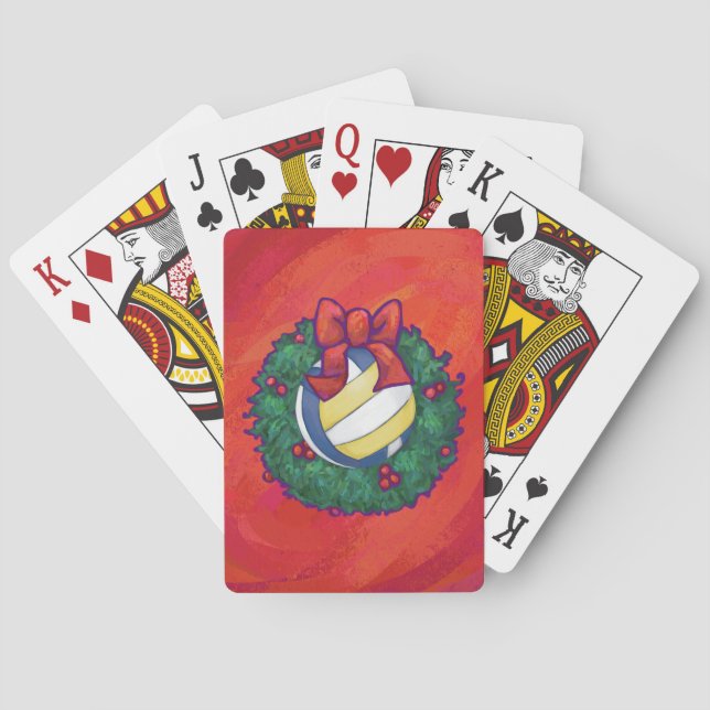 Jeu De Cartes Noël de volley-ball (dos)