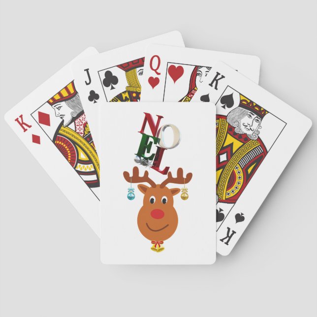 Jeu De Cartes Noel Deer Bells Bauble Rudolf Snowflakes Noël (dos)