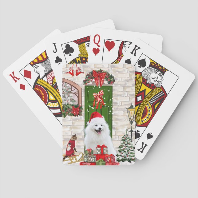 Jeu De Cartes Noël du Chien de Spitz (dos)
