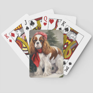 Jeu De Cartes Noël du chien espagnol Cavalier King Charles