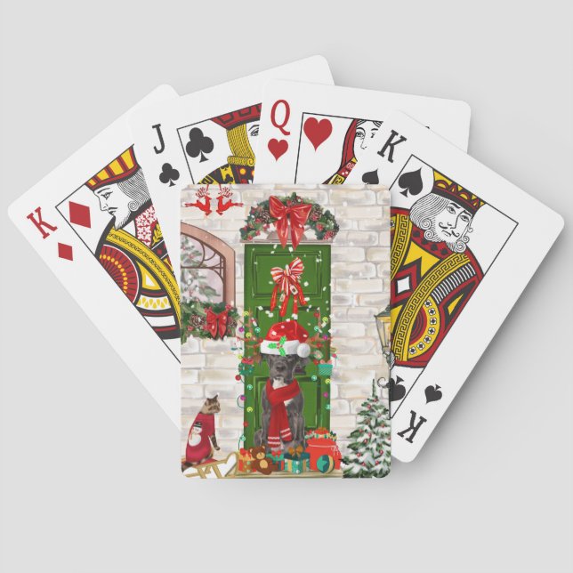 Jeu De Cartes Noël du grand chien Danois (dos)