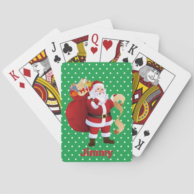 Jeu De Cartes Noël du Père Noël Ajouter le nom Stocking Stuffer (dos)