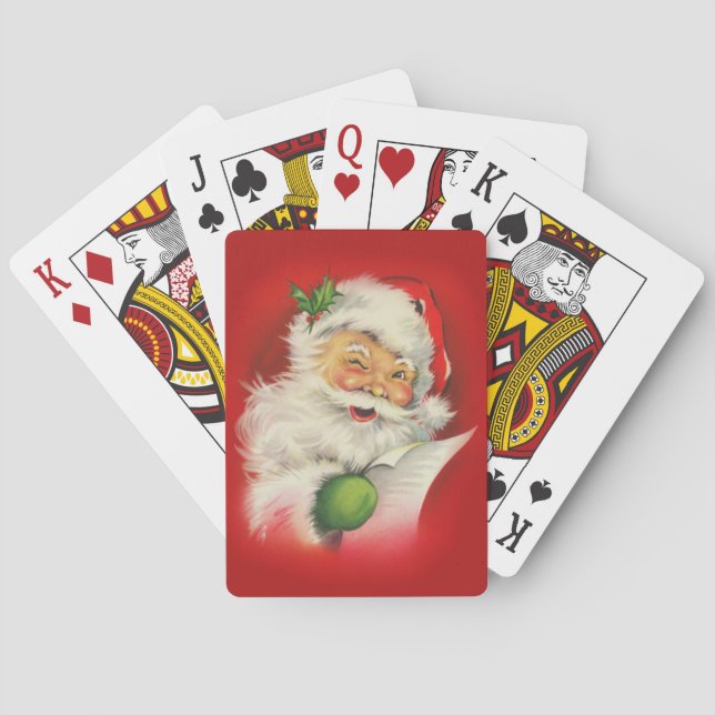 Jeu De Cartes Noël du Père Noël vintage (dos)