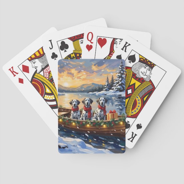 Jeu De Cartes Noël en bateau dalmate (dos)