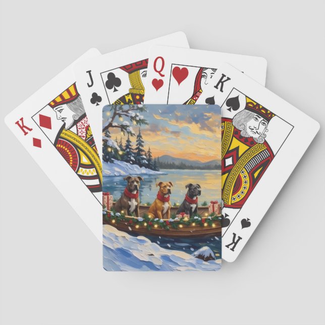 Jeu De Cartes Noël en bateau pour Pitbull (dos)