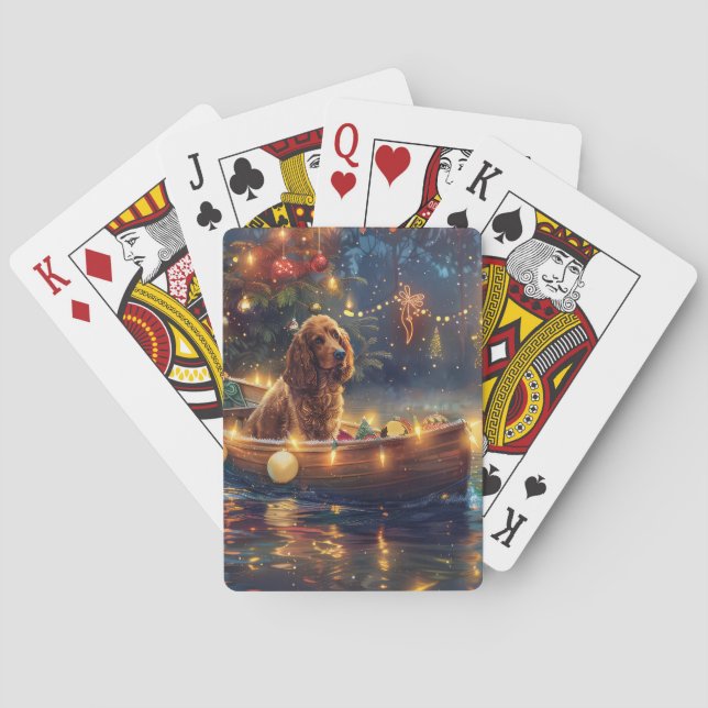 Jeu De Cartes Noël festif de Cocker Spaniel (dos)