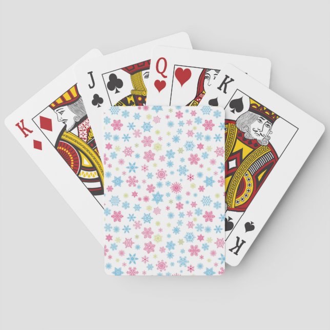 Jeu De Cartes Noël Fêtes Motif de neige (dos)
