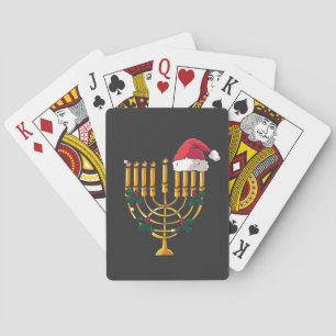 Jeu De Cartes Noël Hanoukka Juif Père Noël Menorah