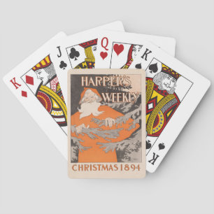 Jeu De Cartes Noël hebdomadaire vintage Harper's 1894