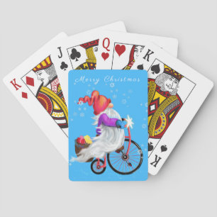 Jeu De Cartes Noël Jouer aux cartes Gnome avec vélo et cadeaux