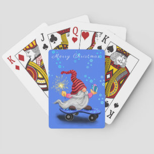 Jeu De Cartes Noël Jouer aux cartes Patinage Gnome avec cadeau