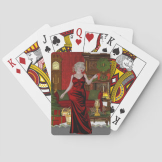 Jeu De Cartes Noël Jouer des cartes avec une femme sexy