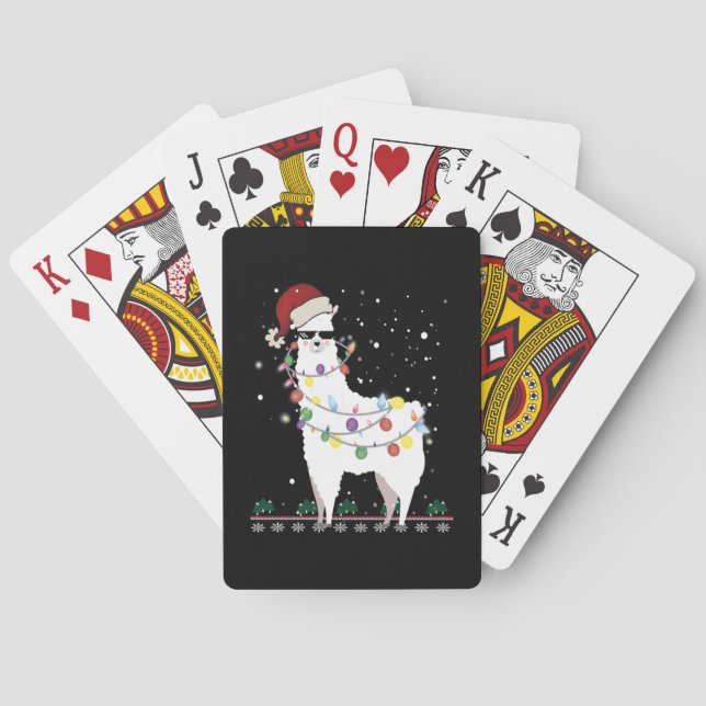 Jeu De Cartes Noël Llama (dos)