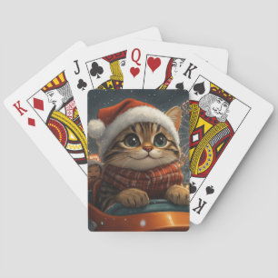 Jeu De Cartes Noël Montagnes Russes Chat Bengal