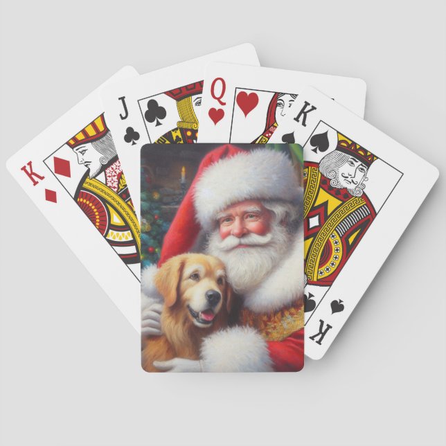 Jeu De Cartes Noël Père Noël avec Chiens 3 (dos)