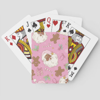 Jeu De Cartes Noël Père Noël Noir Pastel Rose