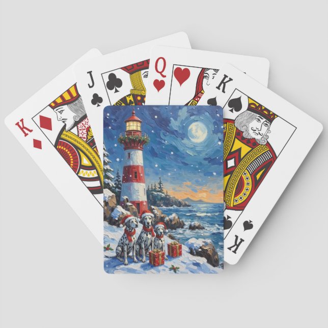 Jeu De Cartes Noël Phare Dalmatien Vacances (dos)