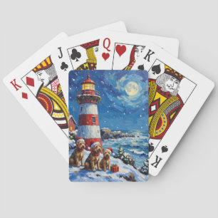 Jeu De Cartes Noël Phare des vacances Terrier Écossais
