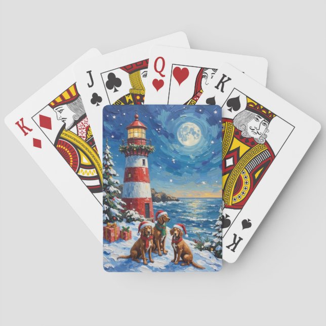 Jeu De Cartes Noël Phare Vizsla Vacances (dos)