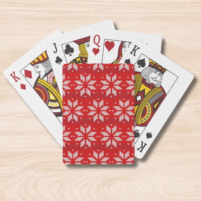 Jeu De Cartes Noël Rouge Blanc Vacances Vacances Knit Flèches ne (Créateur téléchargé)