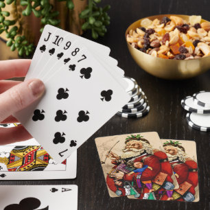 Jeu De Cartes Noël vintage, jouets à pipe de Père Noël victorien