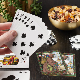 Jeu De Cartes Noël vintage, jouets du Père Noël sabots chaussure