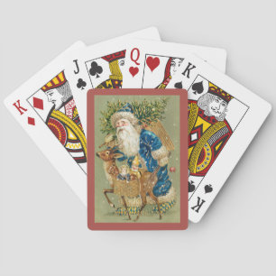 Jeu De Cartes Noël vintage Père Noël Arbre Rinder Joyeux Noël