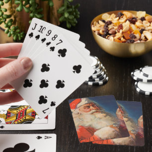 Jeu De Cartes Noël vintage, Père Noël Liste des enfants sages ou