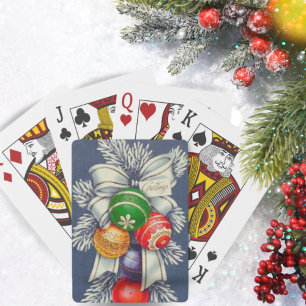 Jeu De Cartes Noël vintage Rétro Fête de la couronne ornementale