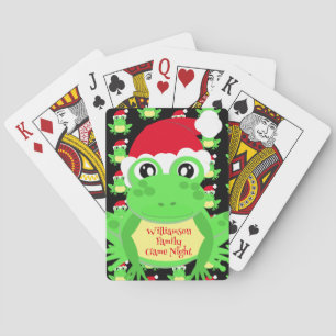 Jeu De Cartes Noëlle de Noël Grenouille Santa Chapeau Noire nouv
