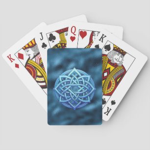 Jeu De Cartes Nœud Celtique Bleu Arctique Métallique Nuages Somb