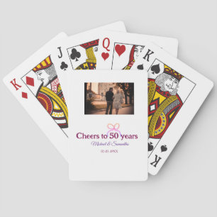 Jeu De Cartes Nœud rose pour 50 ans de mariage