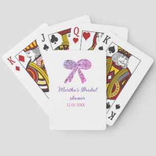 Jeu De Cartes Nœud rose violet scintillement paillettes mariage 
