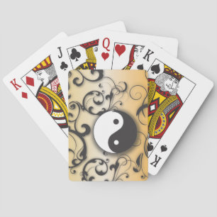 Jeu De Cartes Noir avec bronze Yin & Yang