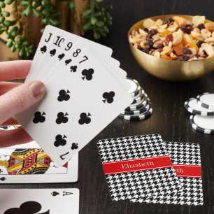 Jeu De Cartes Noir Blanc Cane Noir Rouge Nom Monogramme