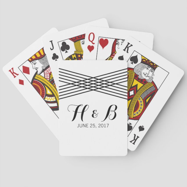 Jeu De Cartes Noir Blanc Moderne Déco Lecture Cartes (dos)