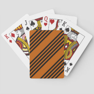 Jeu De Cartes Noir et brûlé orange cinq bandes motif