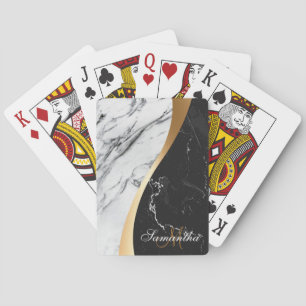Jeu De Cartes Noir et Marbre blanc
