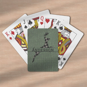 Jeu De Cartes Noir Rustique Moderne Et Blanc Plaid Deer