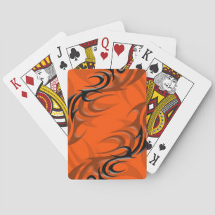Jeu De Cartes Noir sur Orange "Fumée" Jouer des cartes