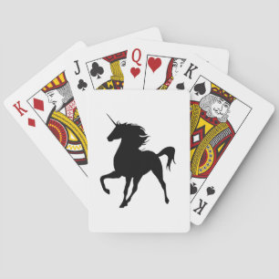 Jeu De Cartes Noir Unicorne Silhouette Jouer Cartes