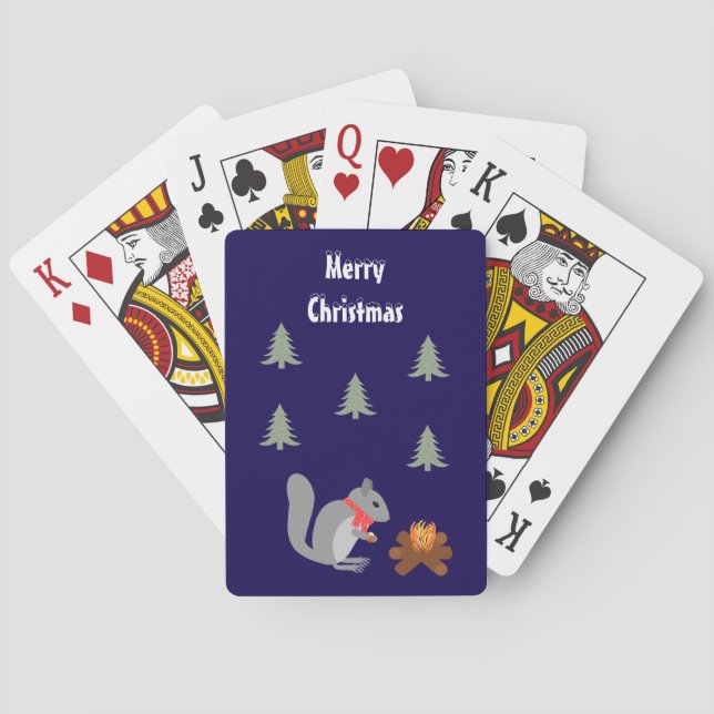Jeu De Cartes Noisettes grillées d'écureuils de Noël sur feu de  (dos)