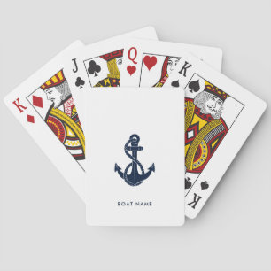 Jeu De Cartes Nom de bateau nautique moderne ancre bleu marine p