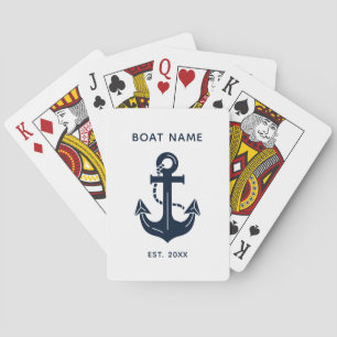 Jeu De Cartes Nom de bateau nautique personnalisé Ancre