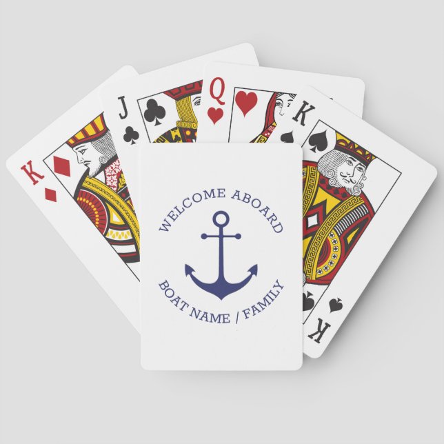 Jeu De Cartes Nom de bateau personnalisé Bienvenue à bord de l'a (dos)