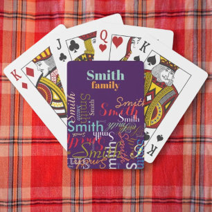 Jeu De Cartes Nom de famille coloré violet
