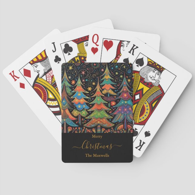 Jeu De Cartes Nom de famille des arbres de Noël (dos)